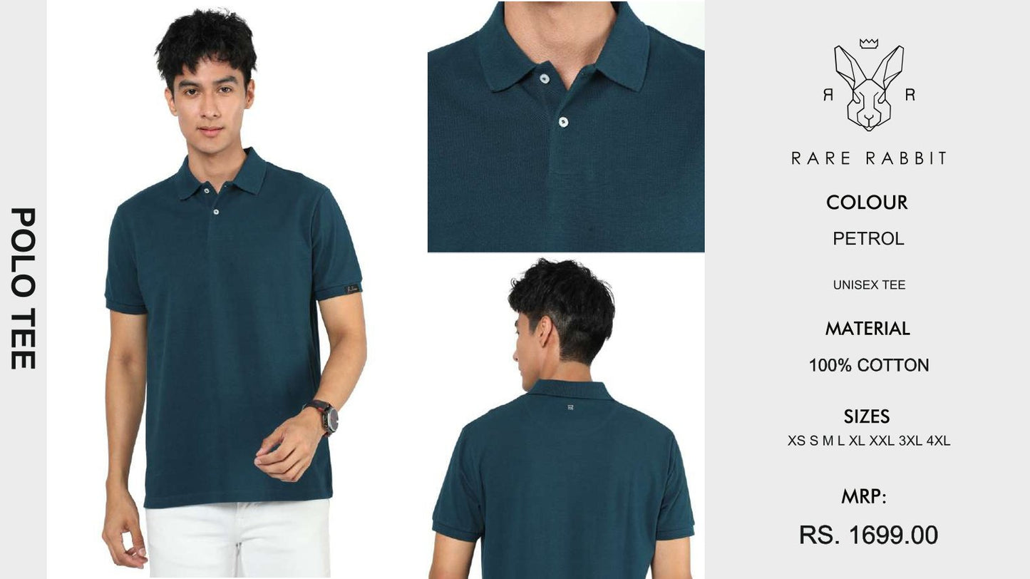 Polo Tee  - Petrol Blue