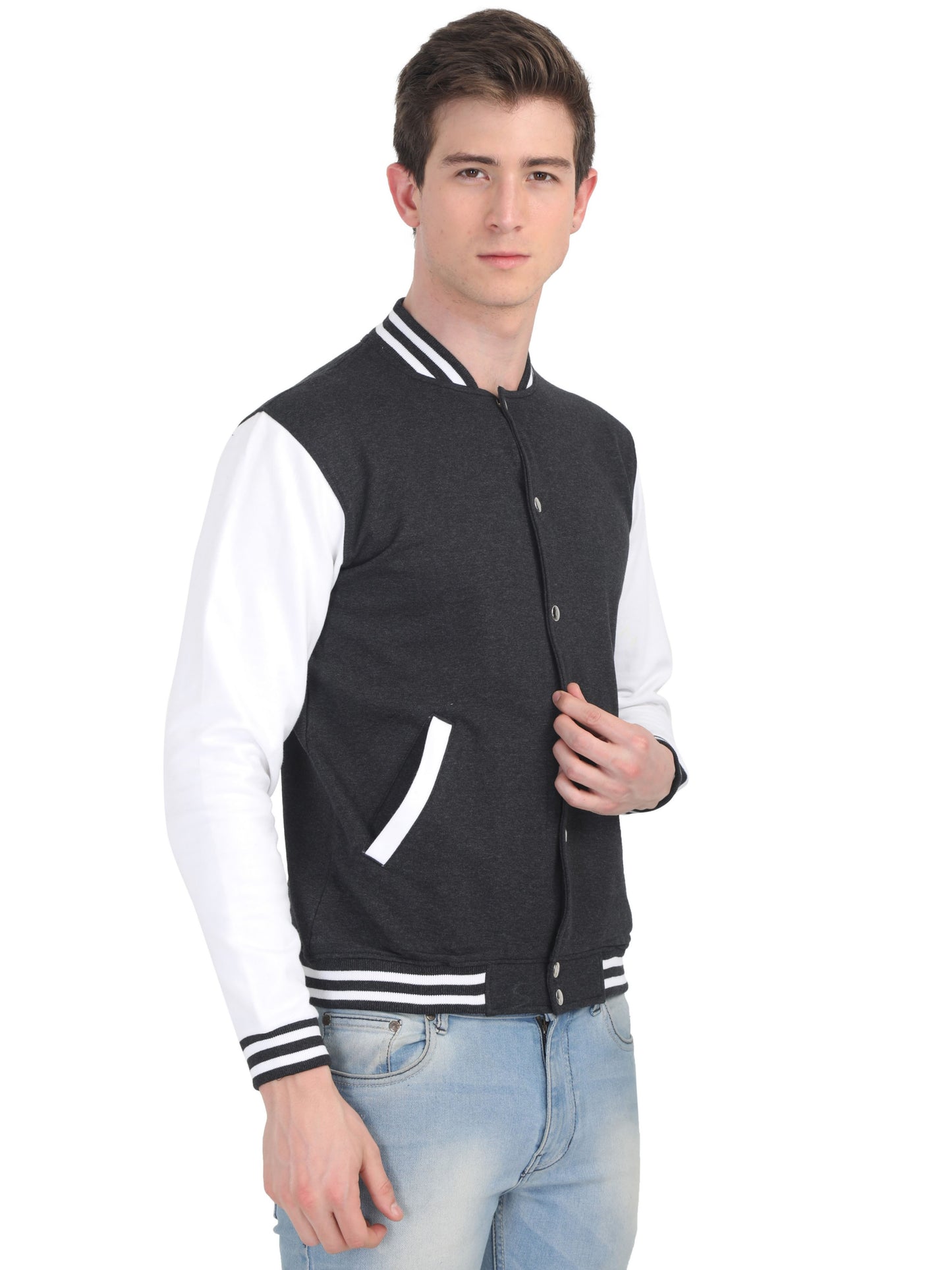 Prestige Varsity -Charcoal Grey with White