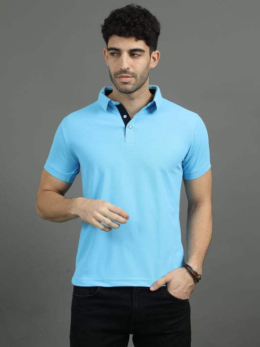 Mars Polo T-shirt - Sky Blue