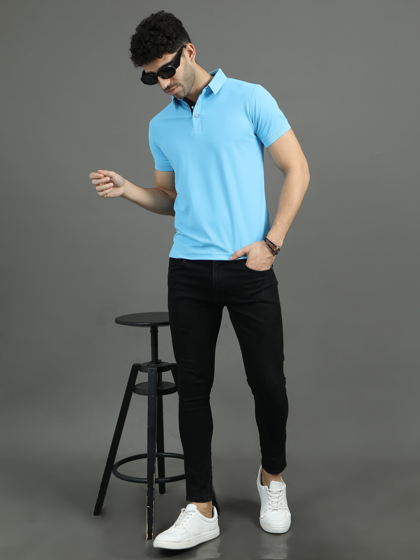 Mars Polo T-shirt - Sky Blue