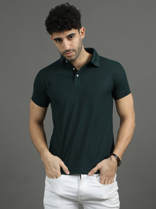 Mars Polo T-shirt - Bottle Green