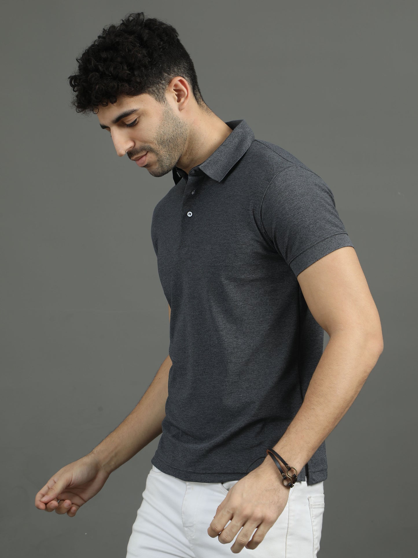 Mars Polo T-shirt - Carbon Grey Melange