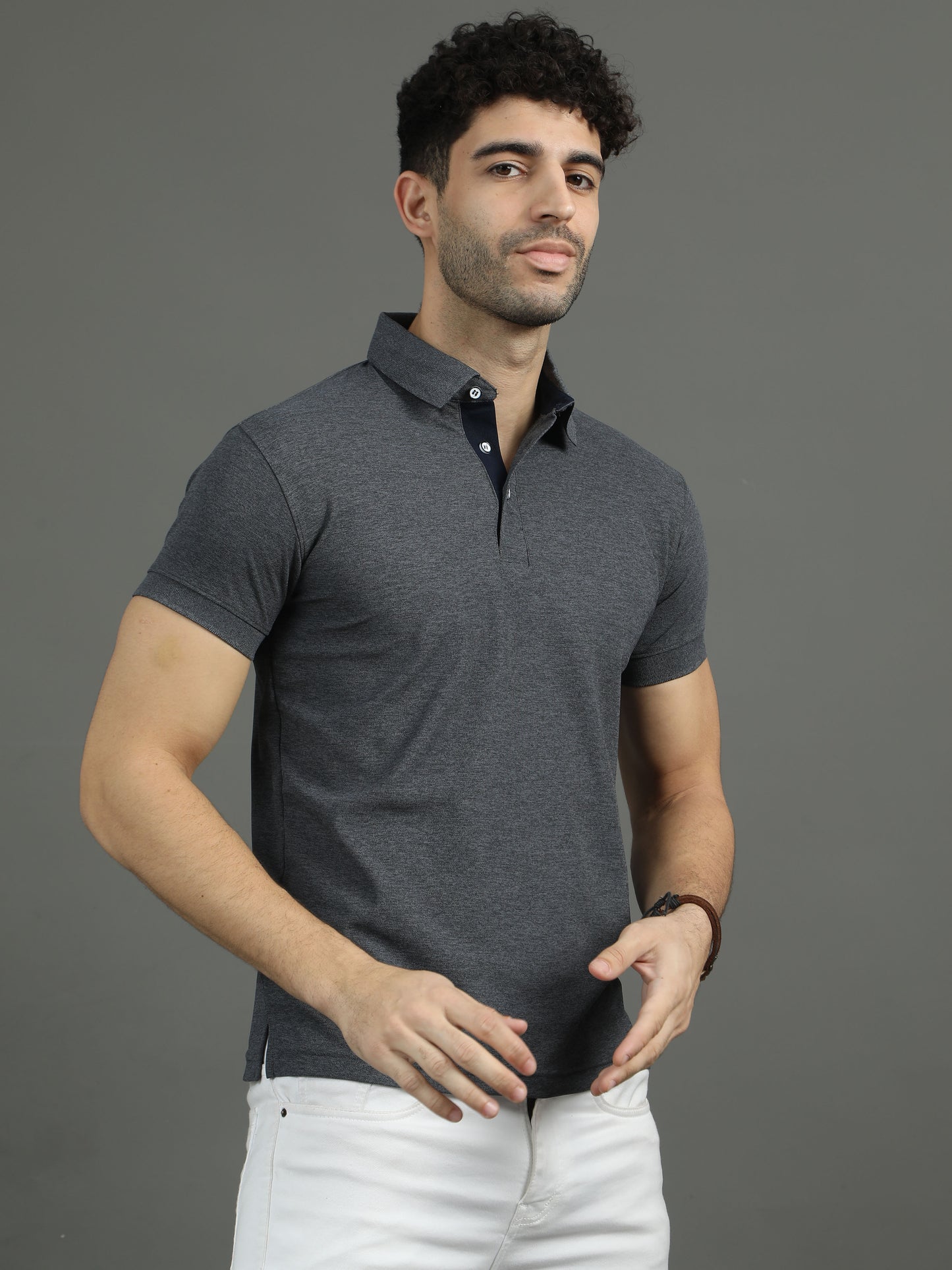 Mars Polo T-shirt - Carbon Grey Melange