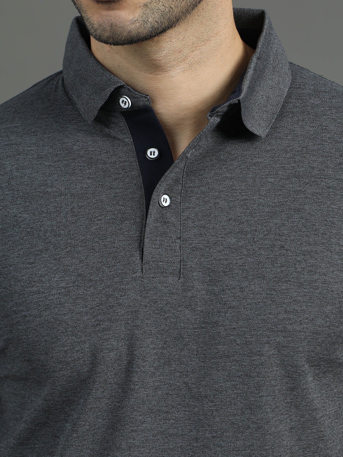 Mars Polo T-shirt - Carbon Grey Melange