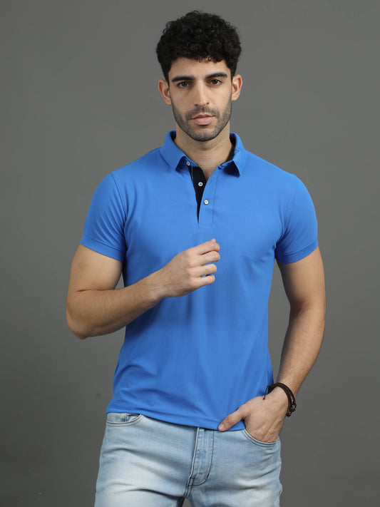 Mars Polo T-shirt - Strong Blue