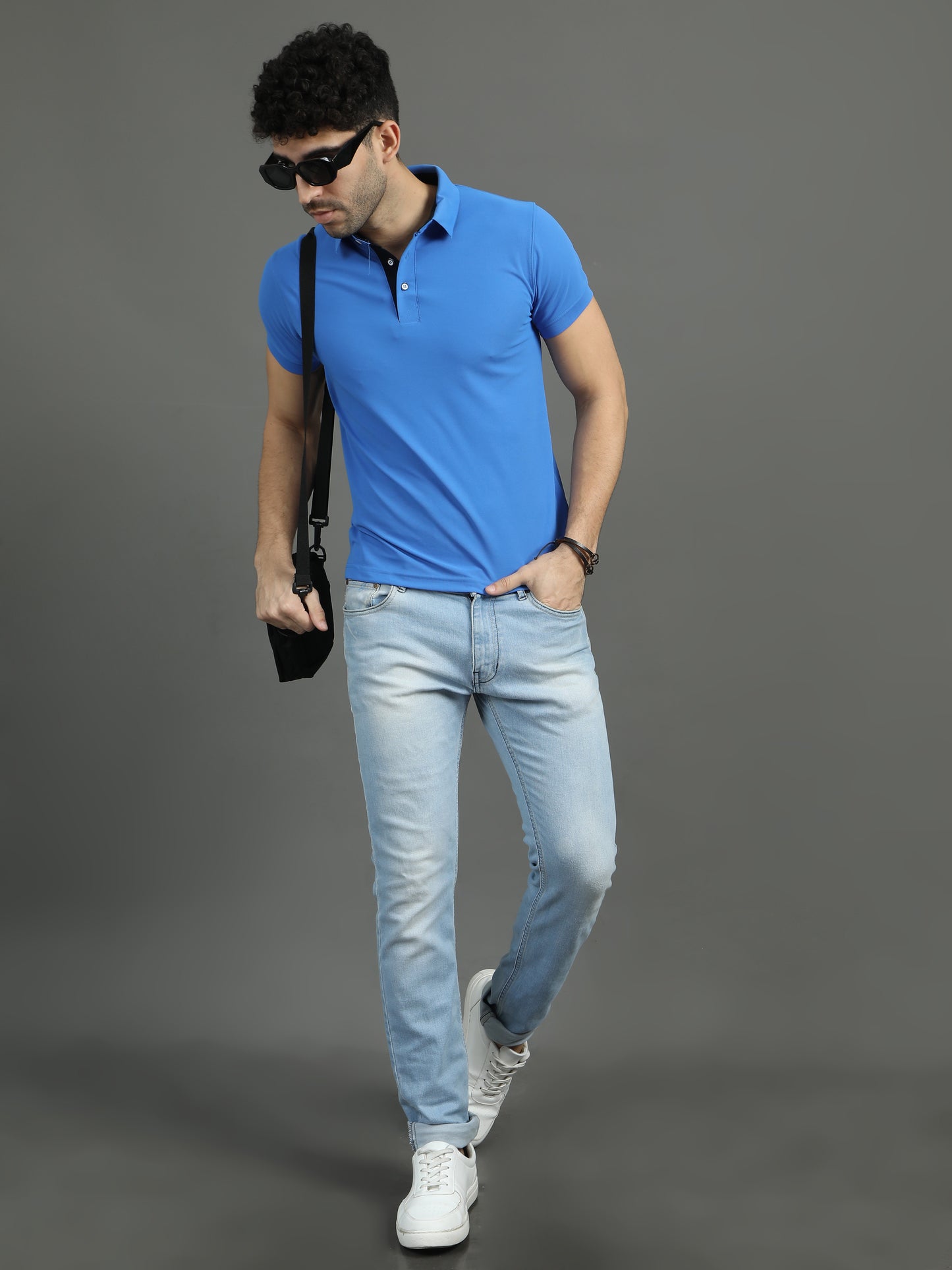 Mars Polo T-shirt - Strong Blue