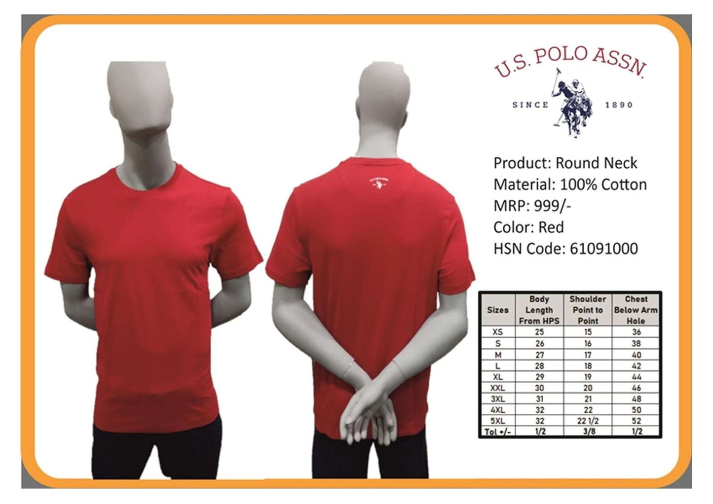 Round Neck  - Red