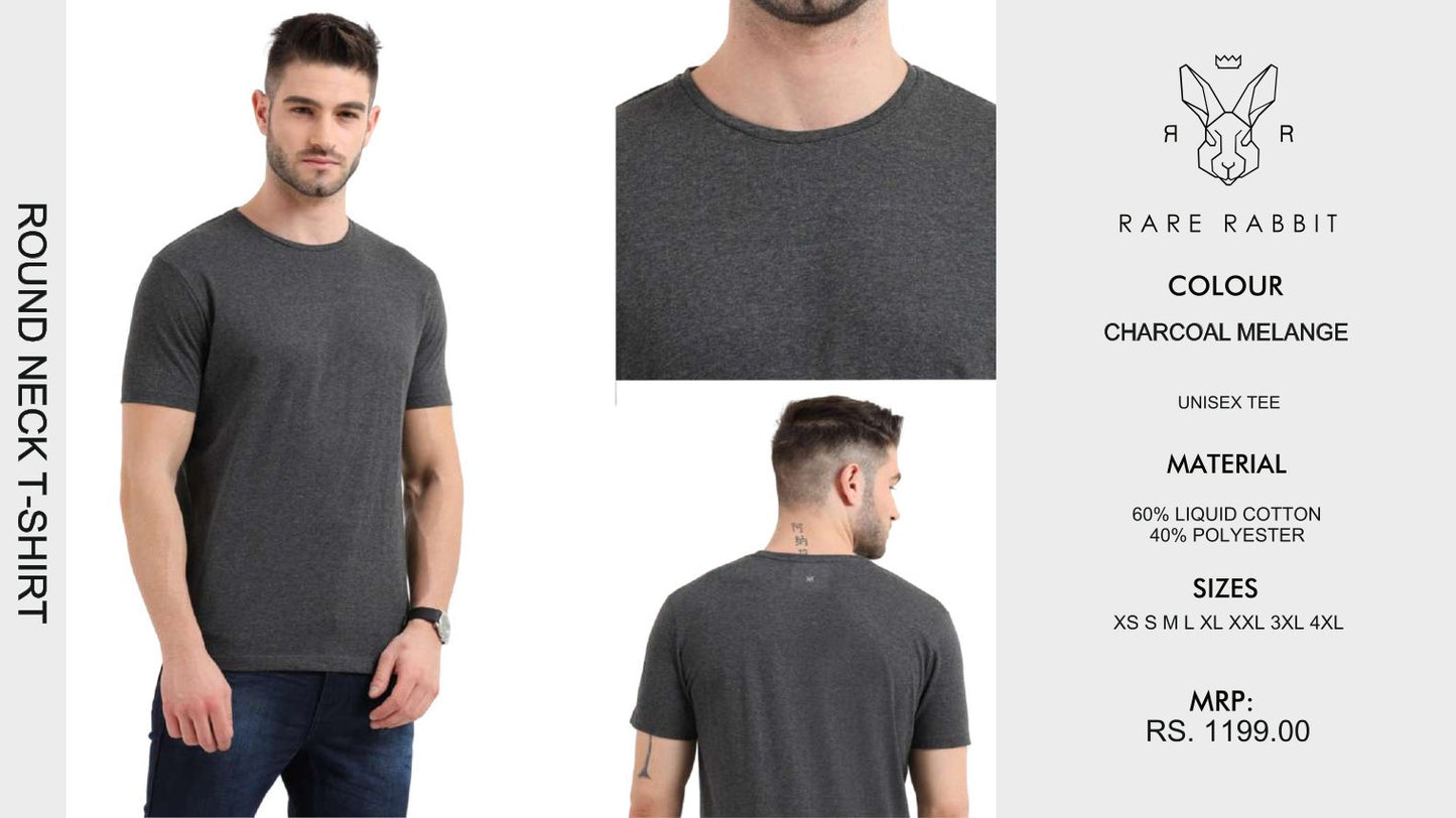 Round Neck T-shirt - Charcoal Melange