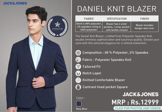 Daniel Knit Blazer - Navy Blue
