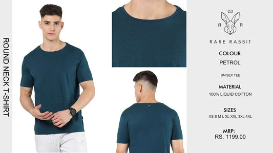 Round Neck T-shirt - Petrol Blue