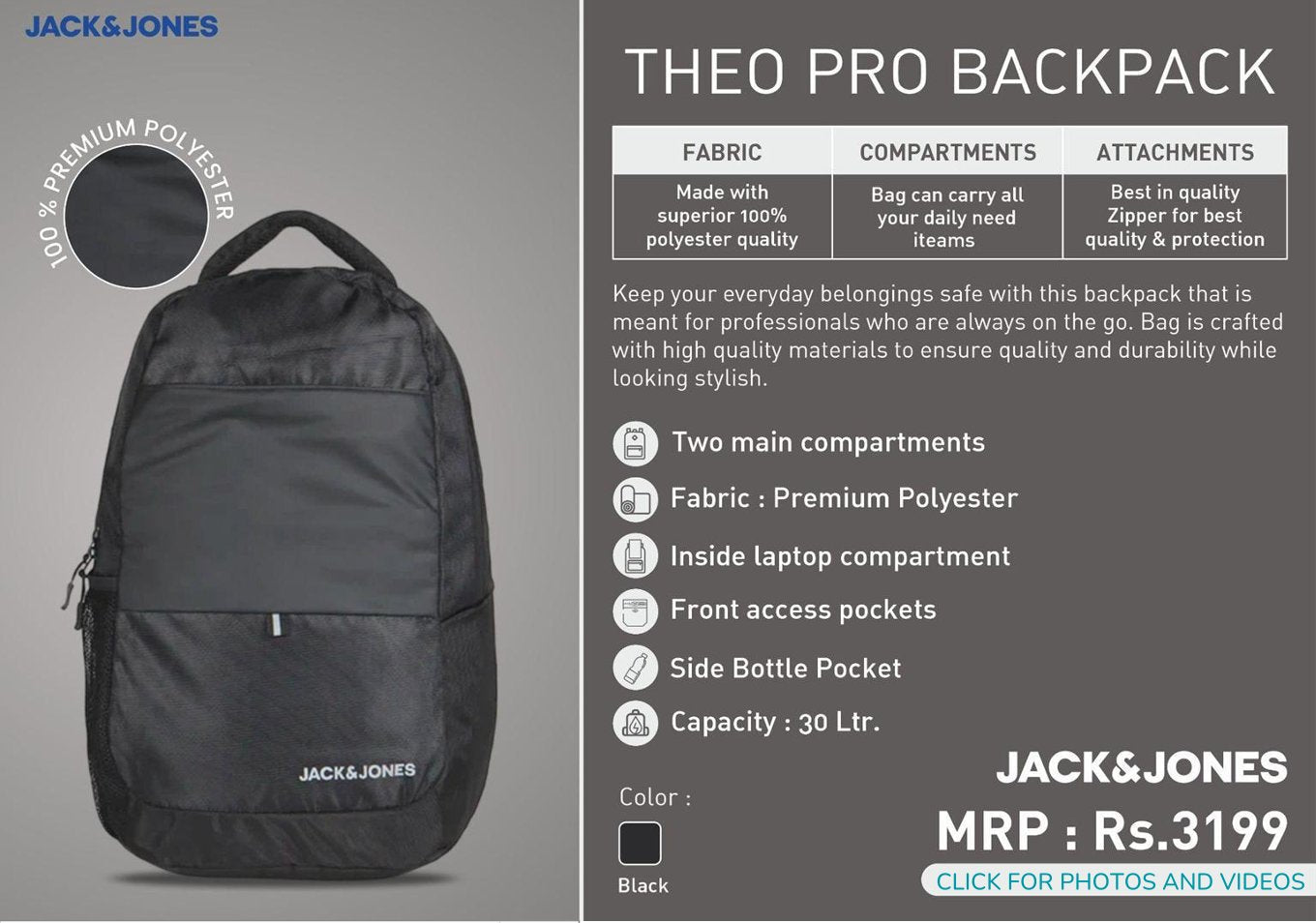 Theo Pro Backpack - Black