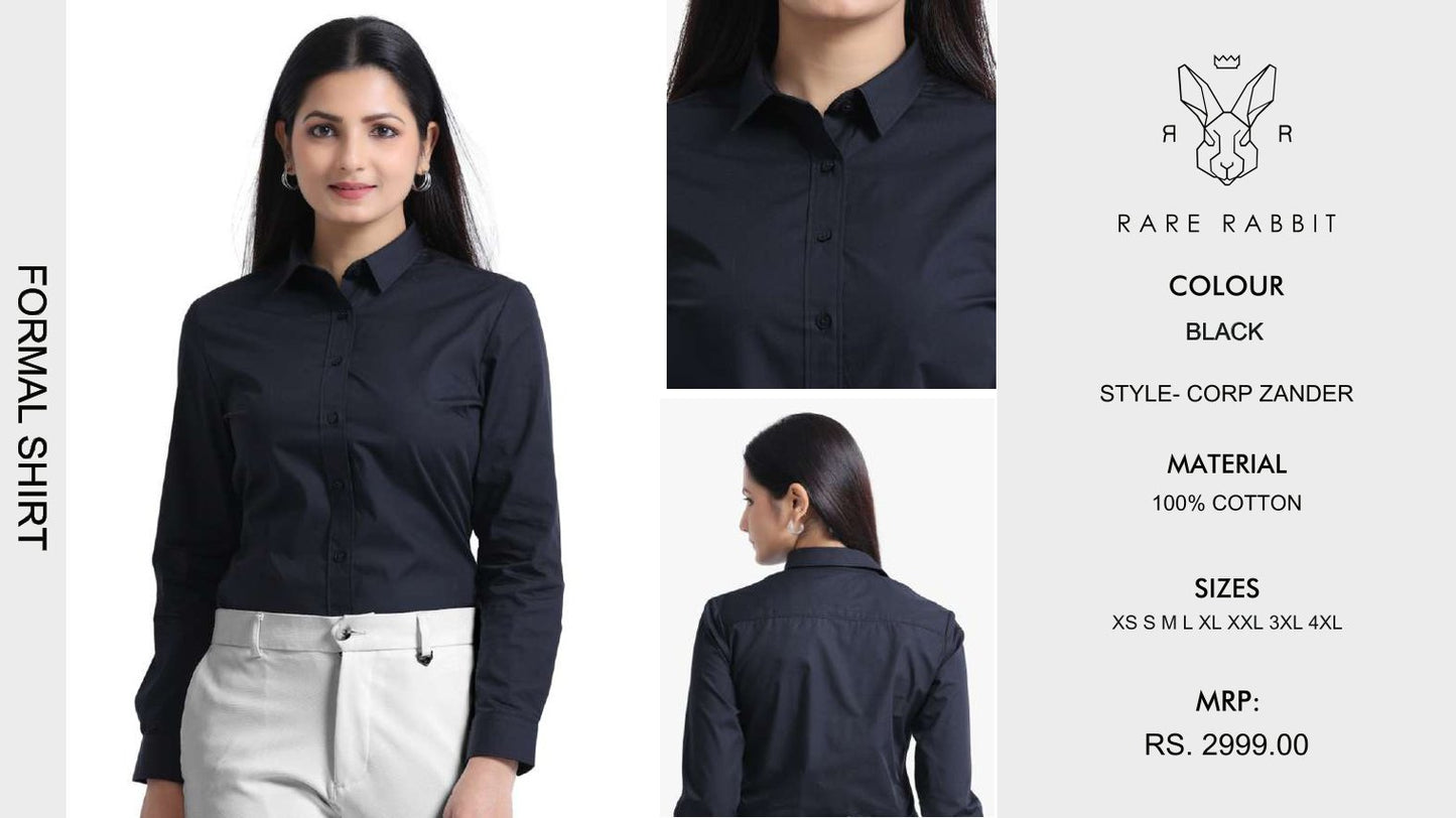 Women Formal Shirt - Black