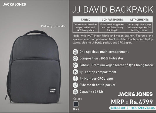 JJ David Backpack - Black