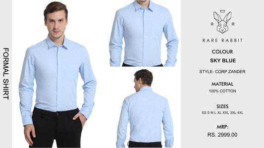 Men Formal Shirt - Sky Blue
