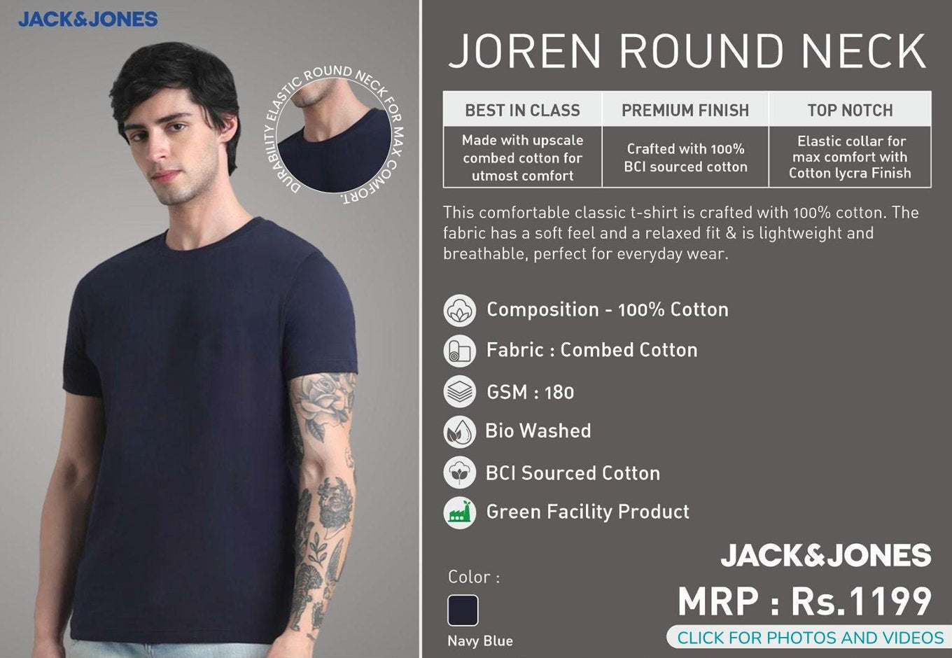 Joren Round Neck - Navy Blue