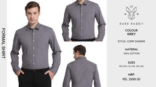 Men Formal Shirt - Grey