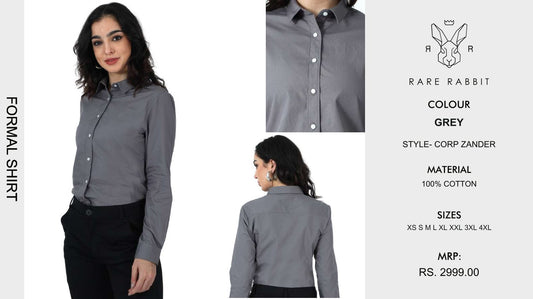 Women Formal Shirt - Grey