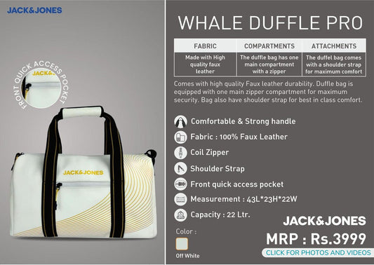 Whale Duffle Pro- White