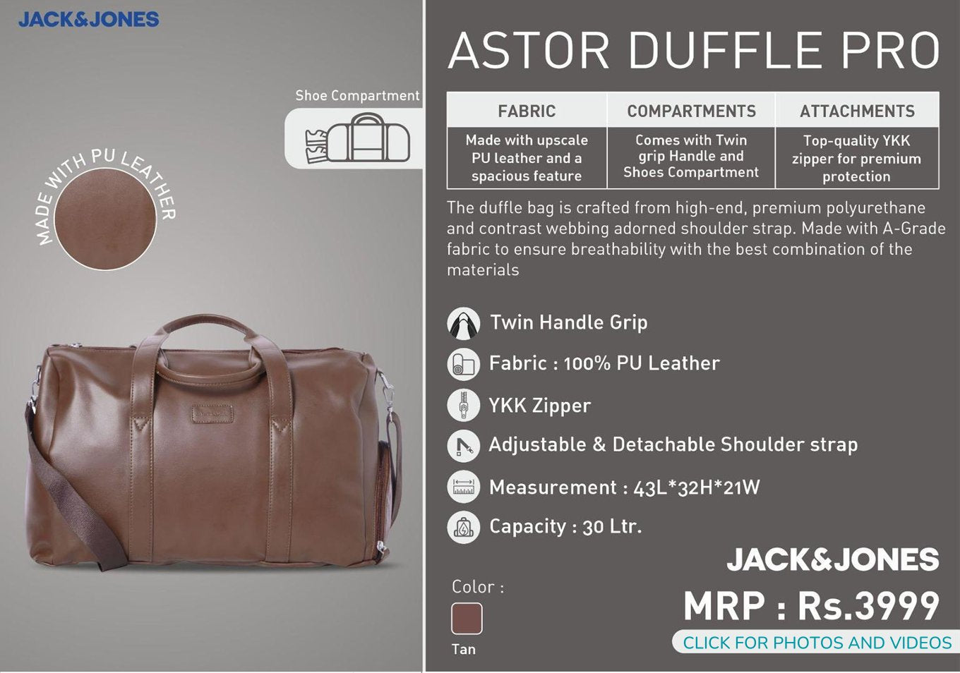 Astor Duffle Pro- Brown