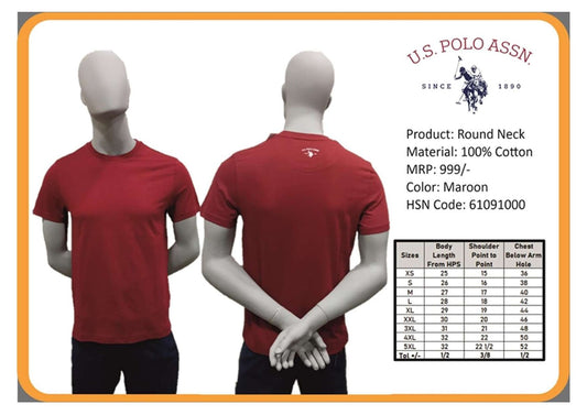 Round Neck  - Maroon