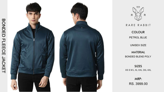 Bonded Fleece Jacket -  Petrol Blue