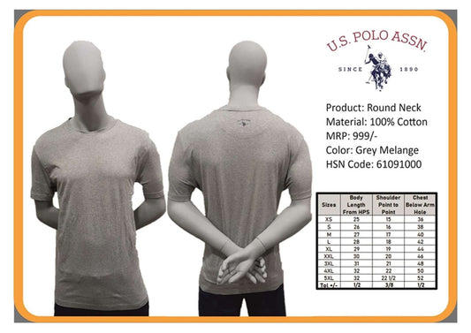 Round Neck  - Grey Melange