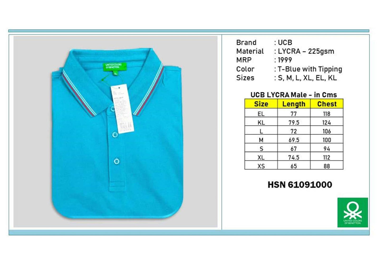 LYCRA - T-Blue with Tipping