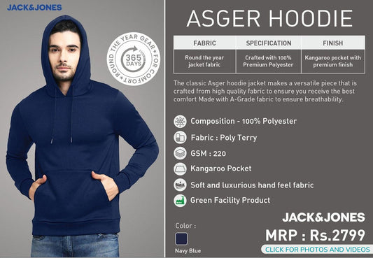 Asger Hoodie - Navy Blue