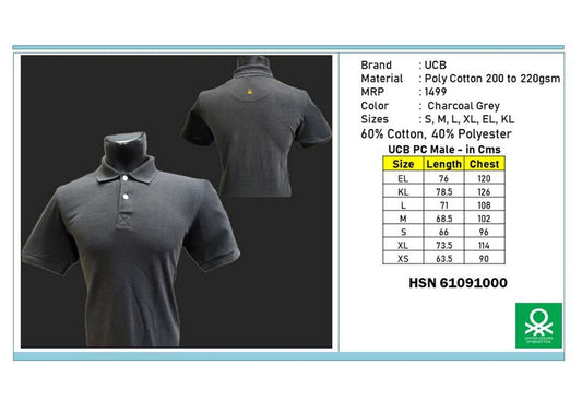 Poly Cotton T-shirt - Charcoal Grey