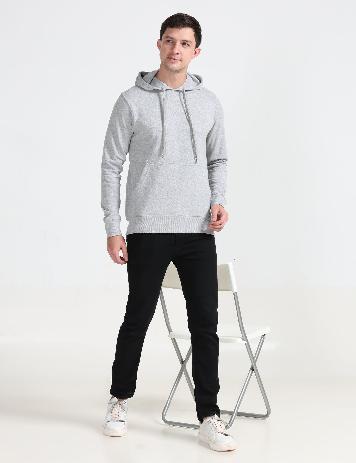 Hoodie -Grey Melange