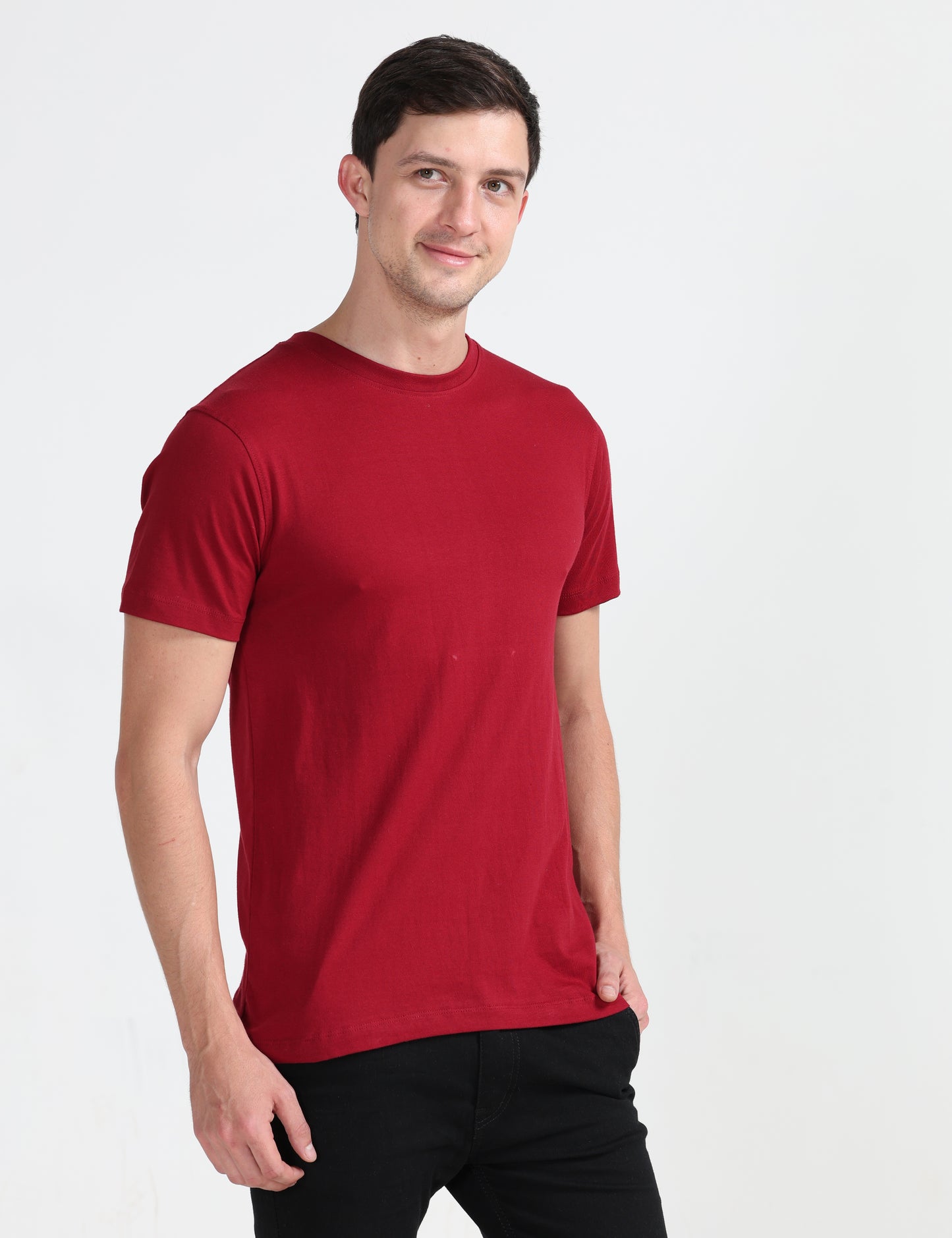 Organic Round Neck - Maroon