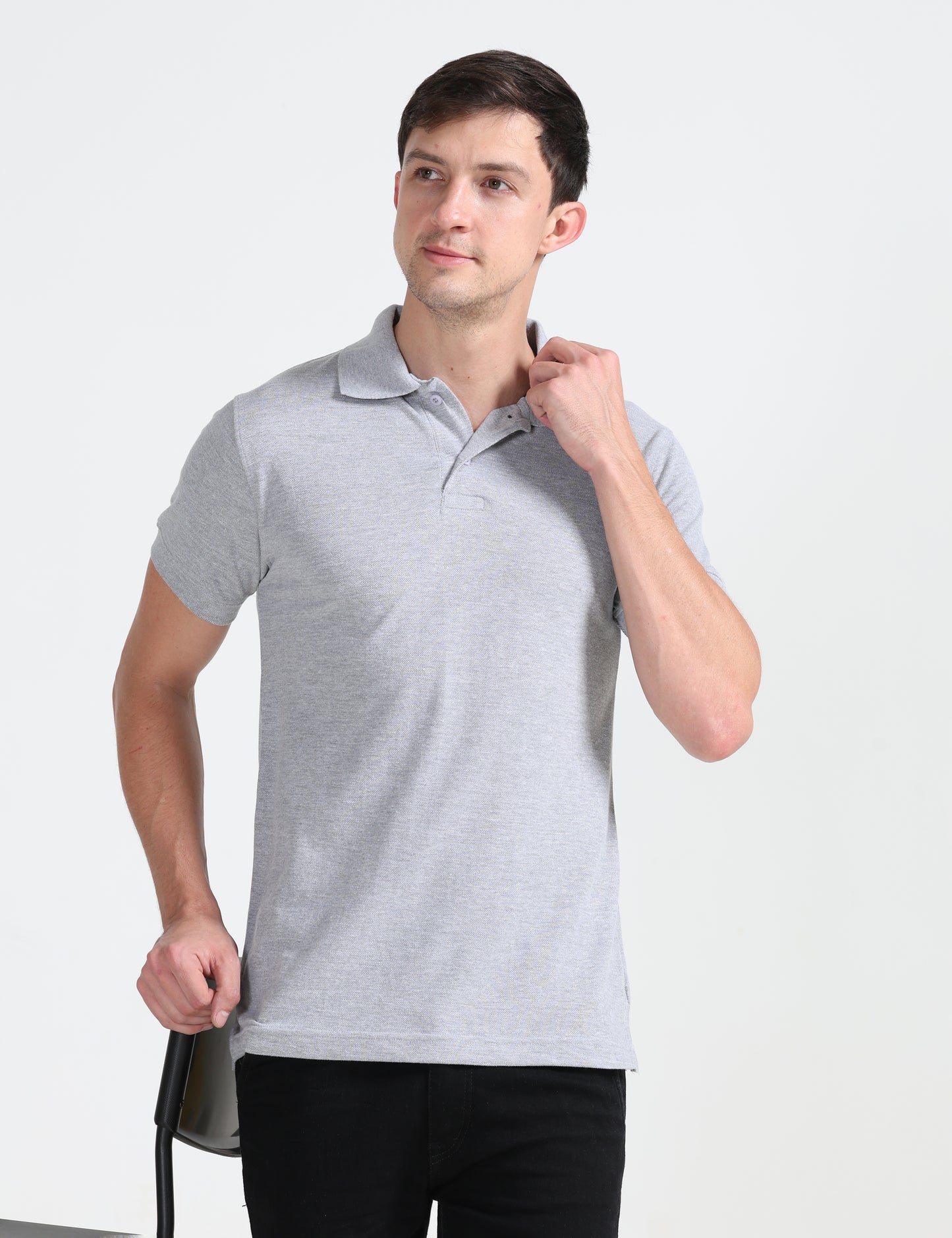 Elite Polo -  Grey Melange