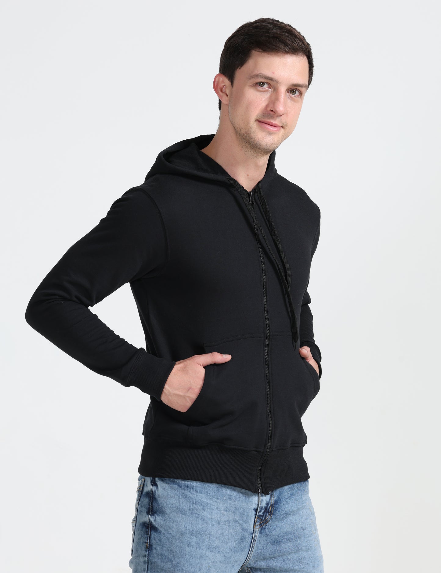 Zipper Hoodie - Black