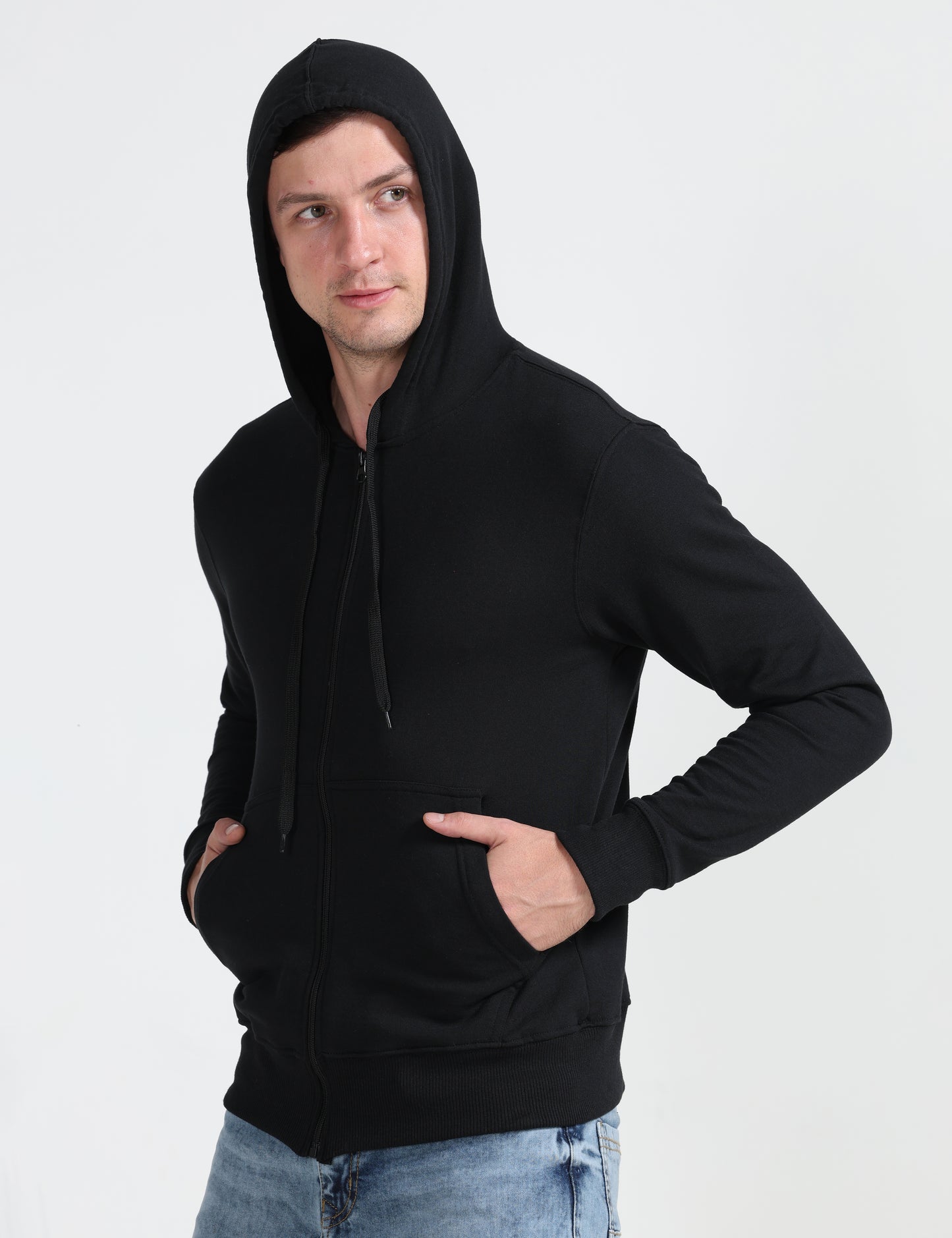 Zipper Hoodie - Black