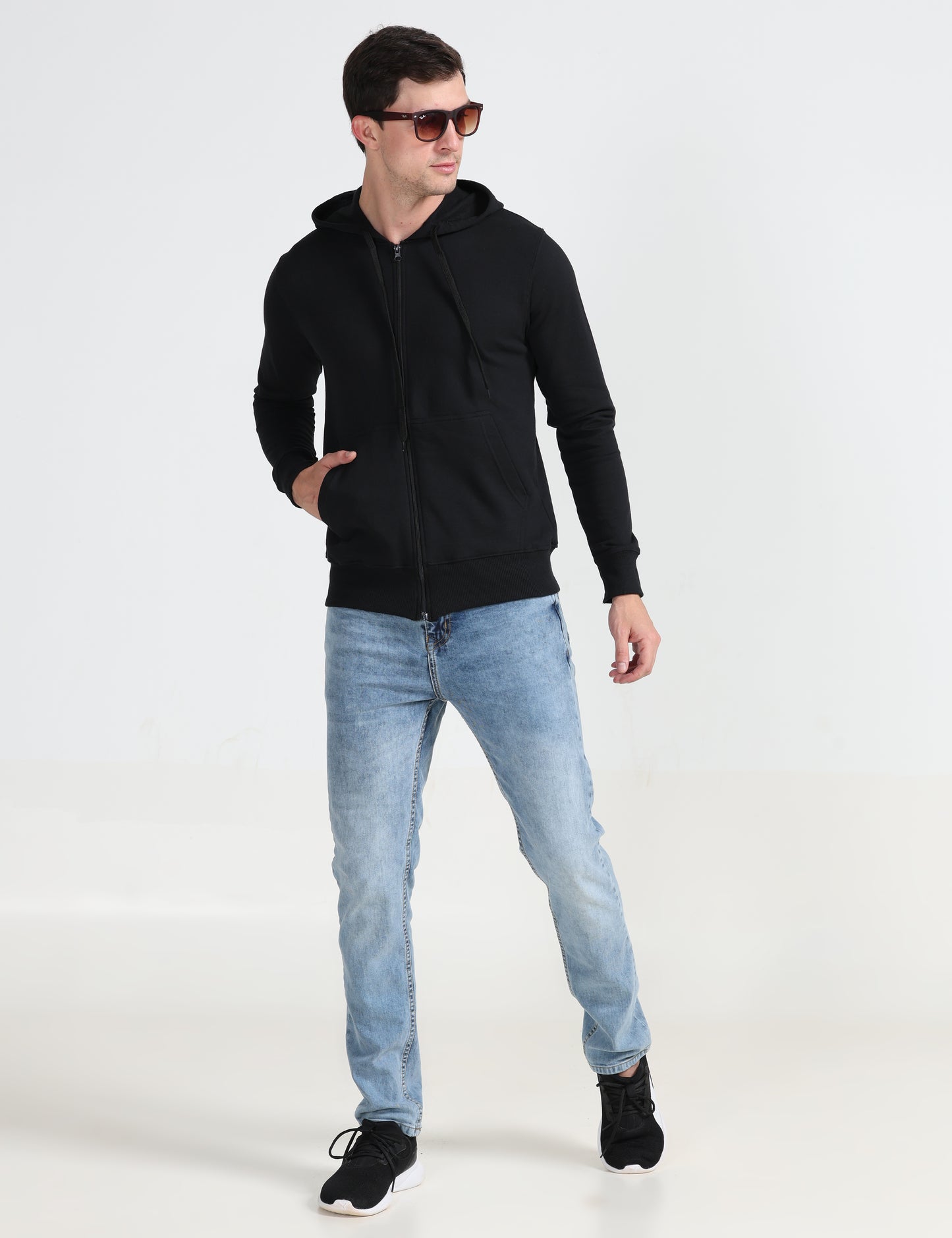 Zipper Hoodie - Black