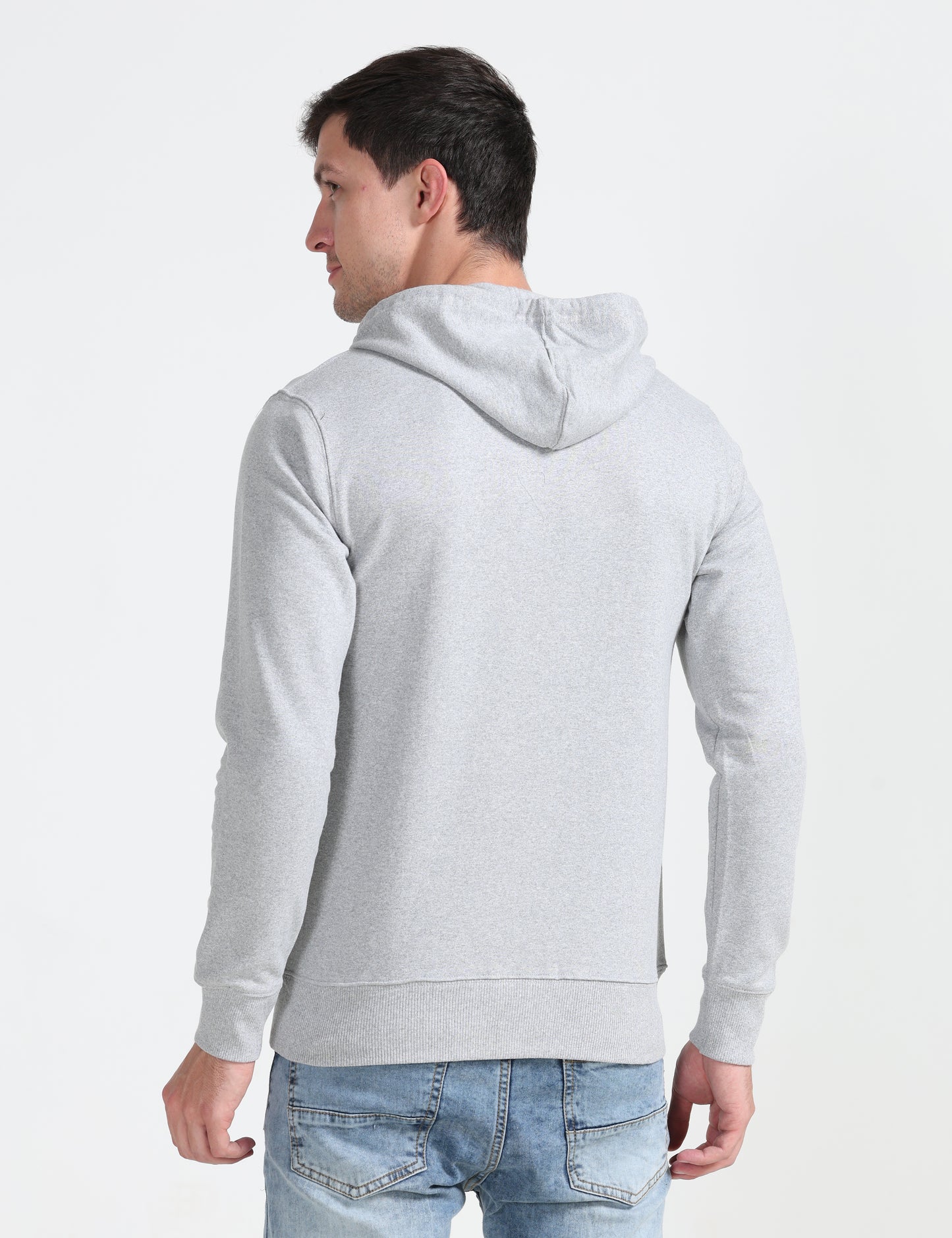Zipper Hoodie - Grey Melange