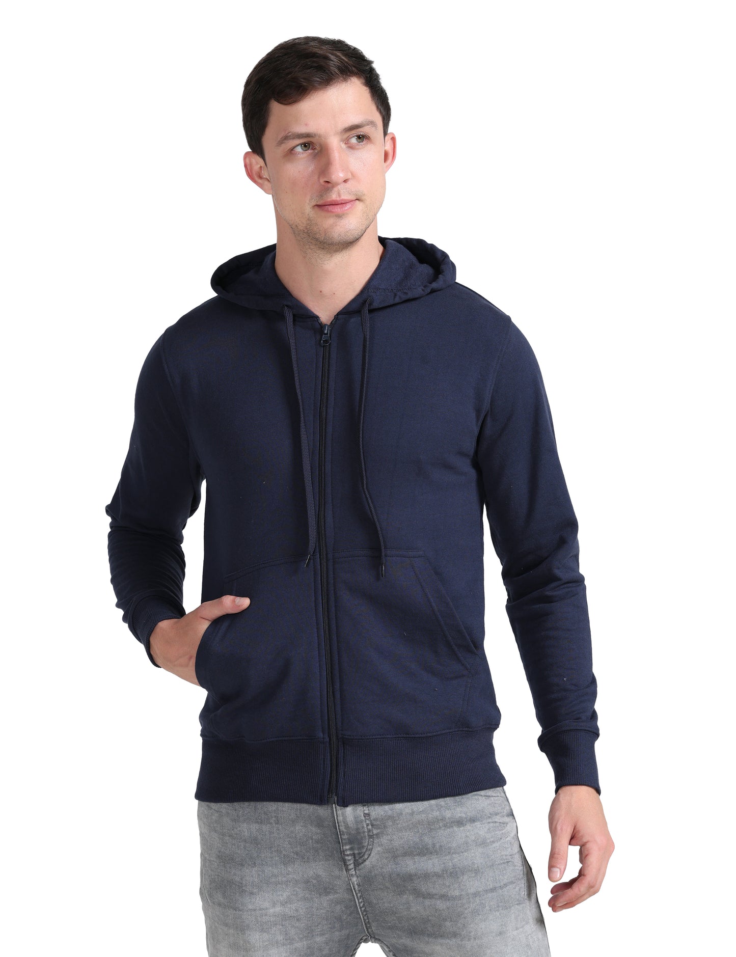 Zipper Hoodie - Navy Blue