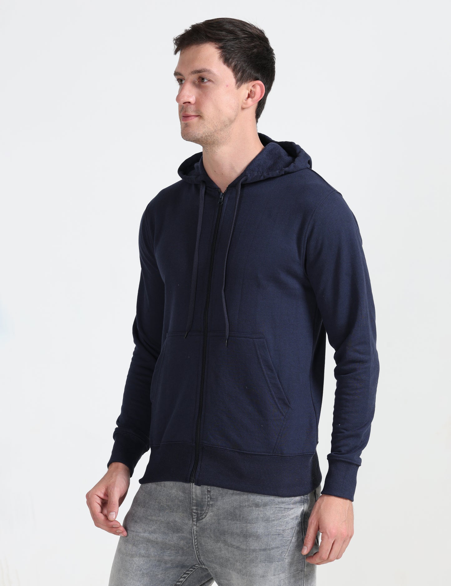 Zipper Hoodie - Navy Blue