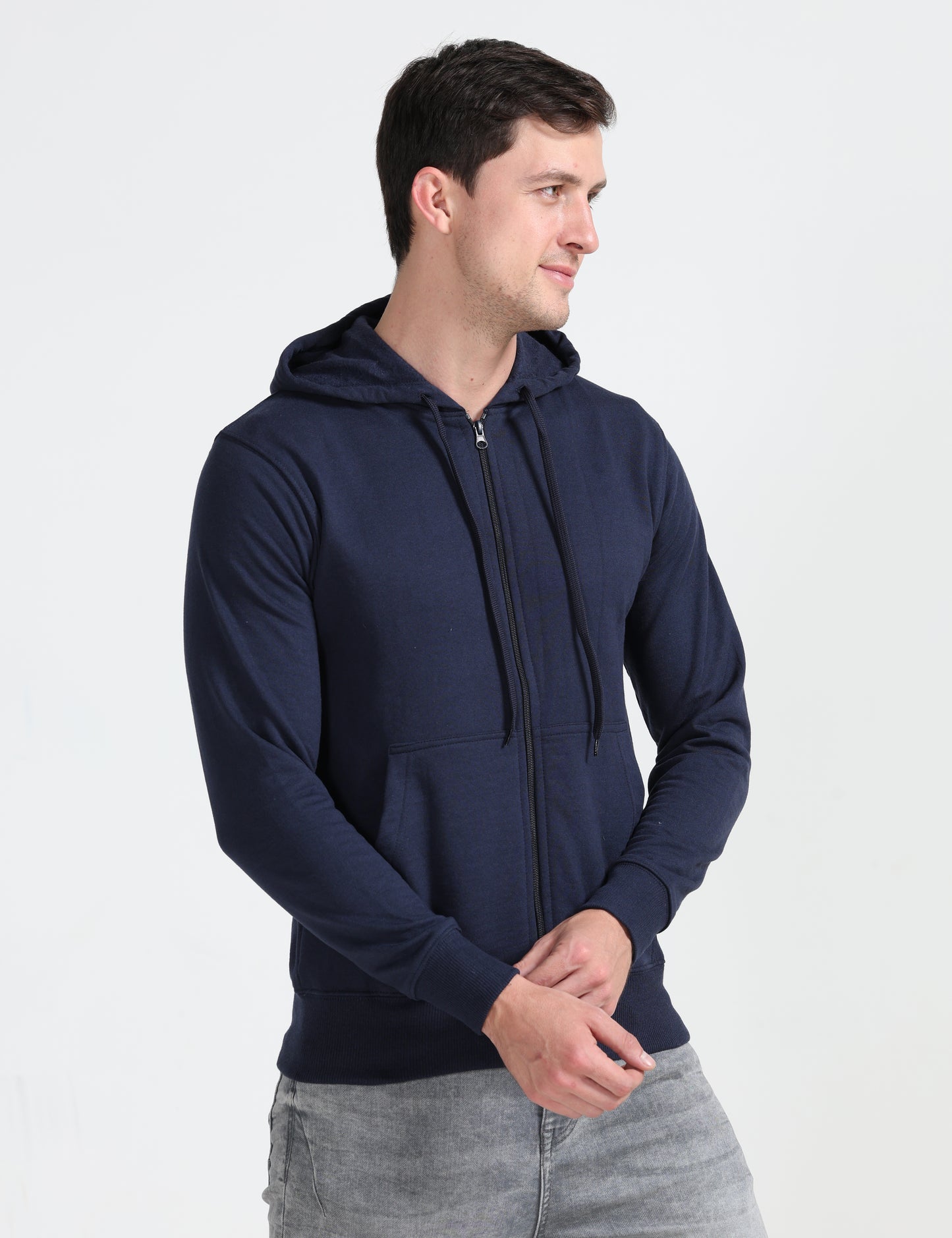 Zipper Hoodie - Navy Blue