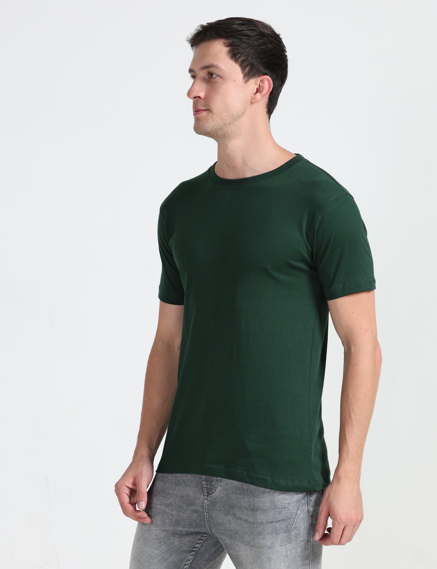 Organic Round Neck - Bottle Green