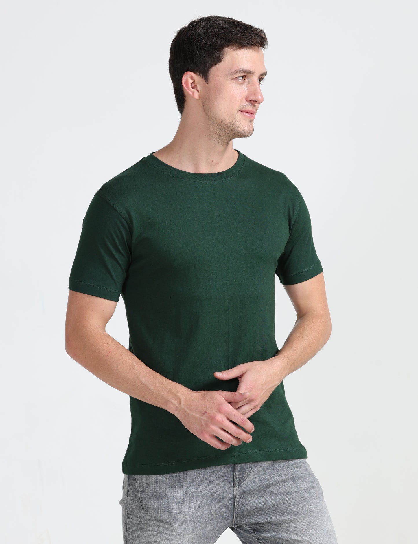 Organic Round Neck - Bottle Green