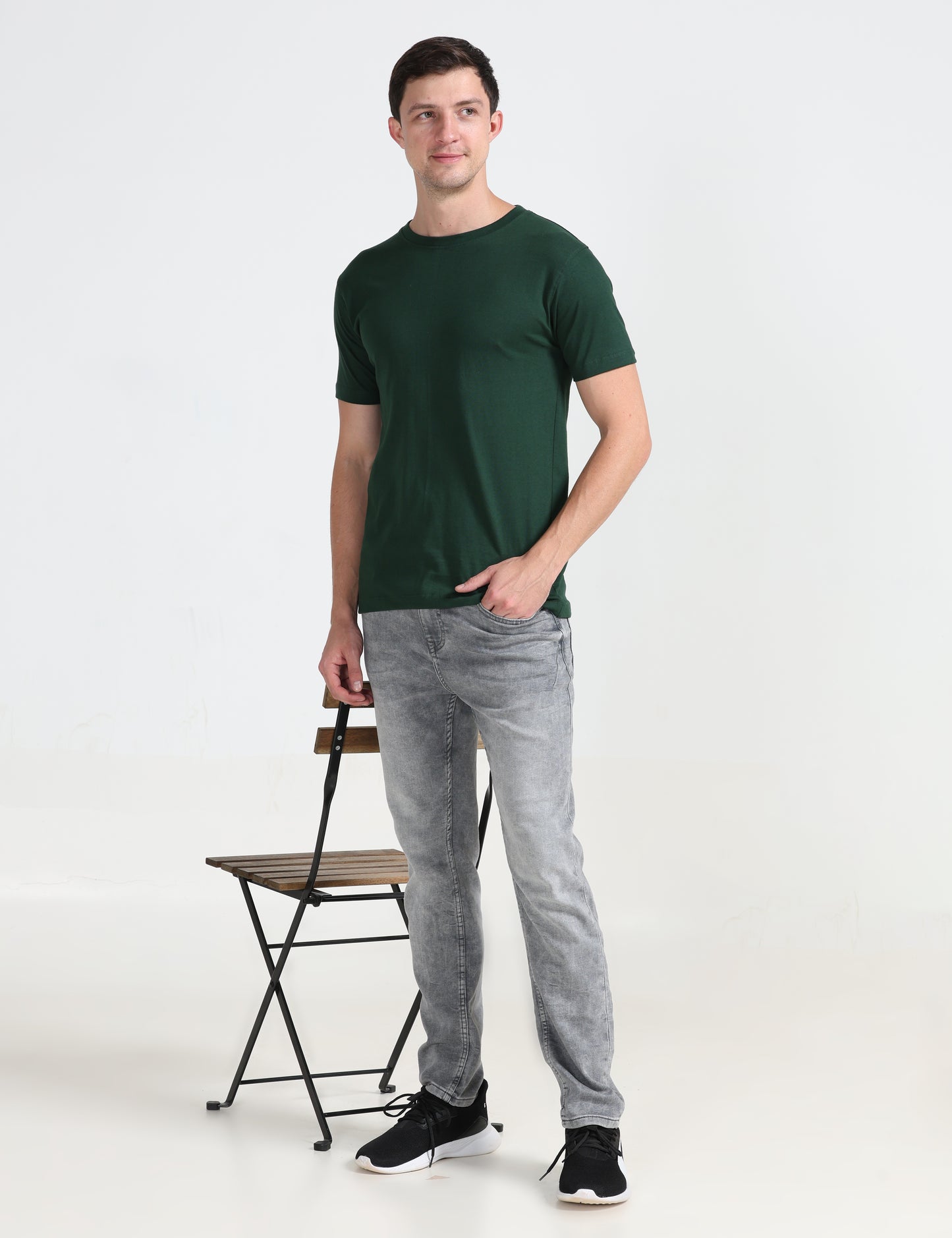 Organic Round Neck - Bottle Green