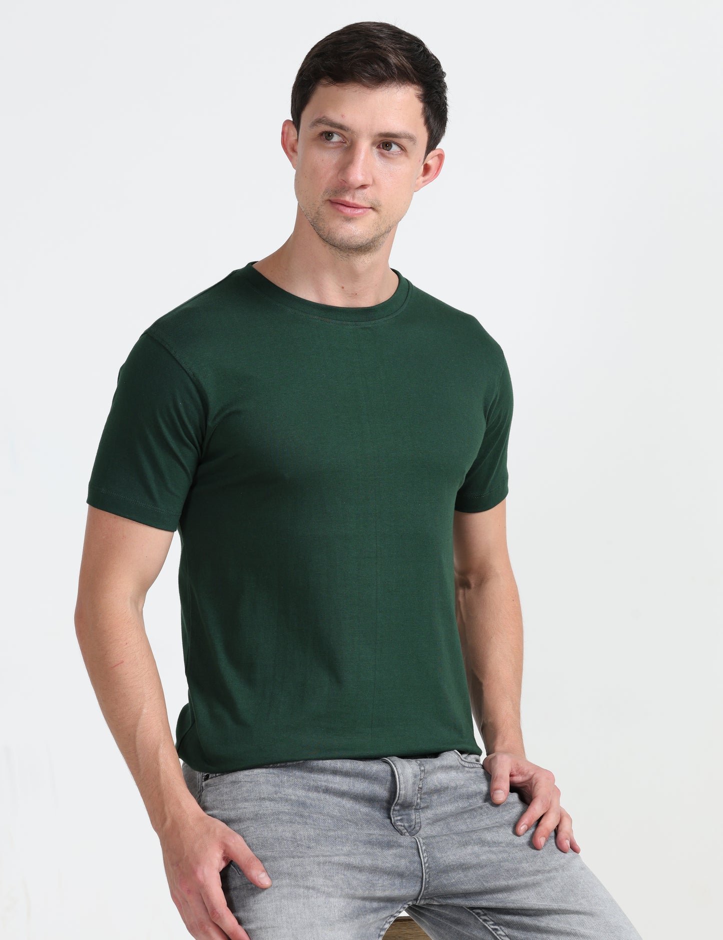 Organic Round Neck - Bottle Green