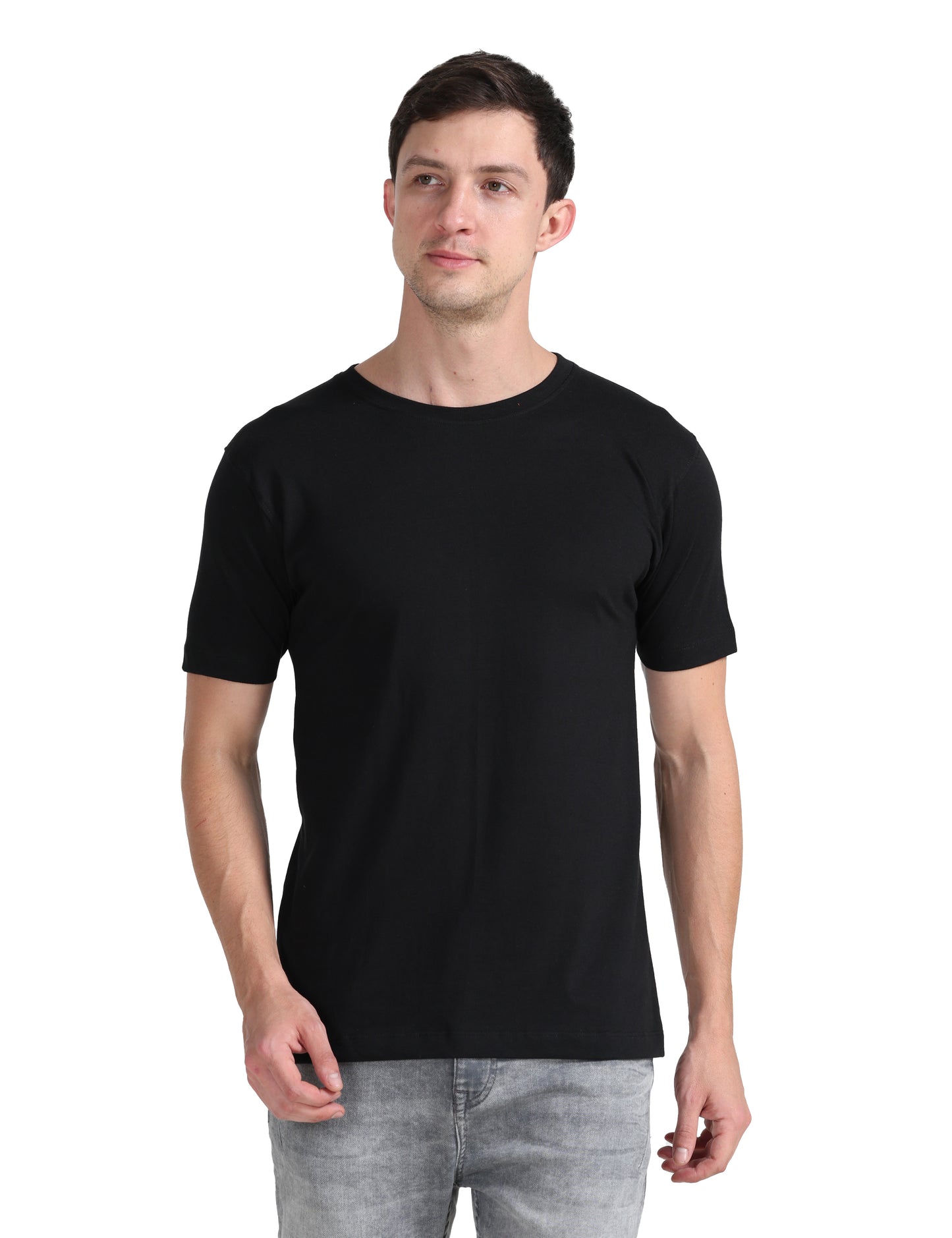 Organic Round Neck - Black Melange