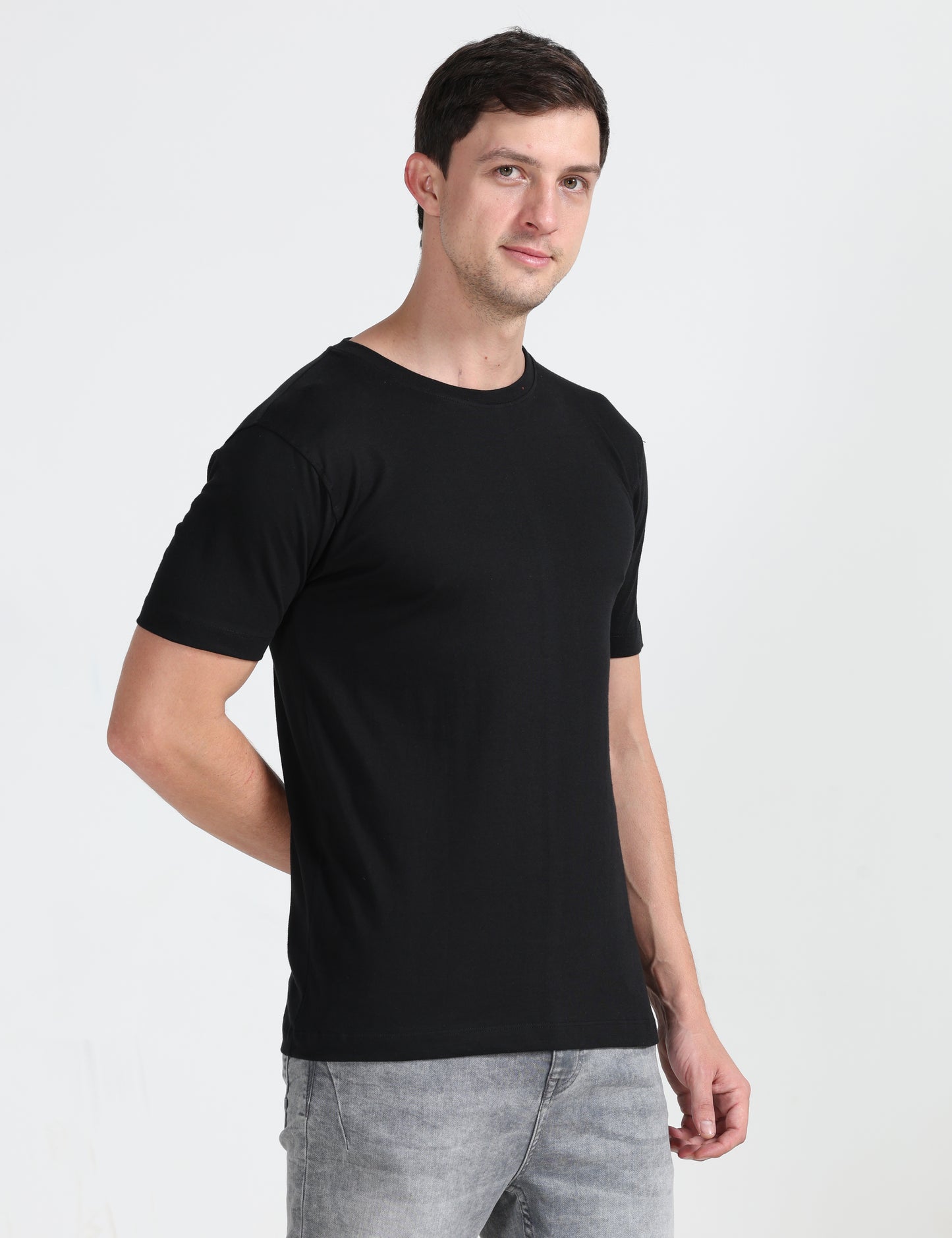 Organic Round Neck - Black Melange