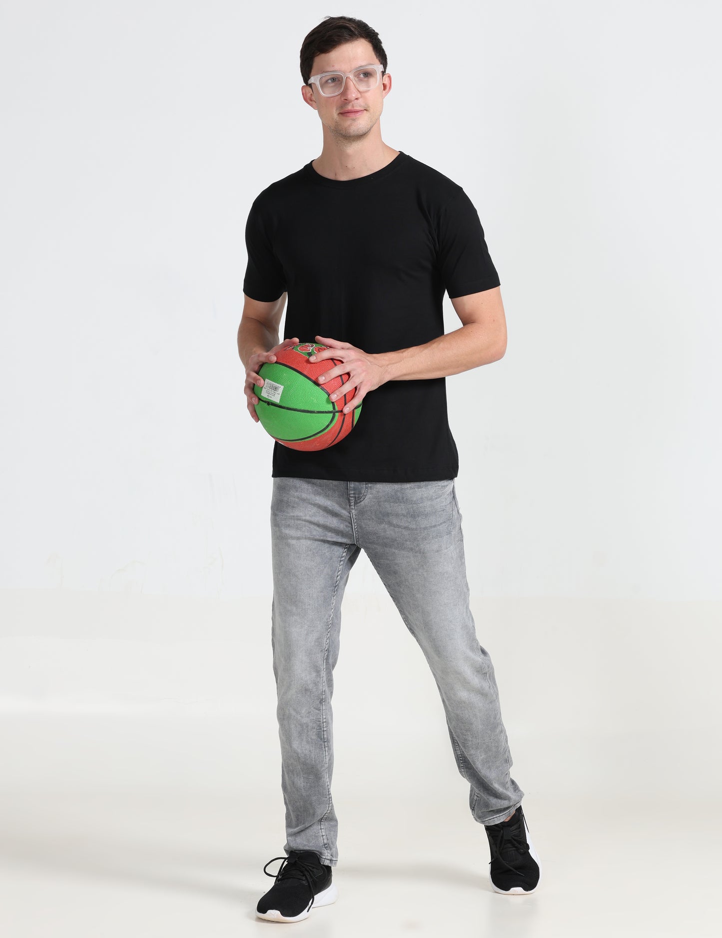 Organic Round Neck - Black Melange