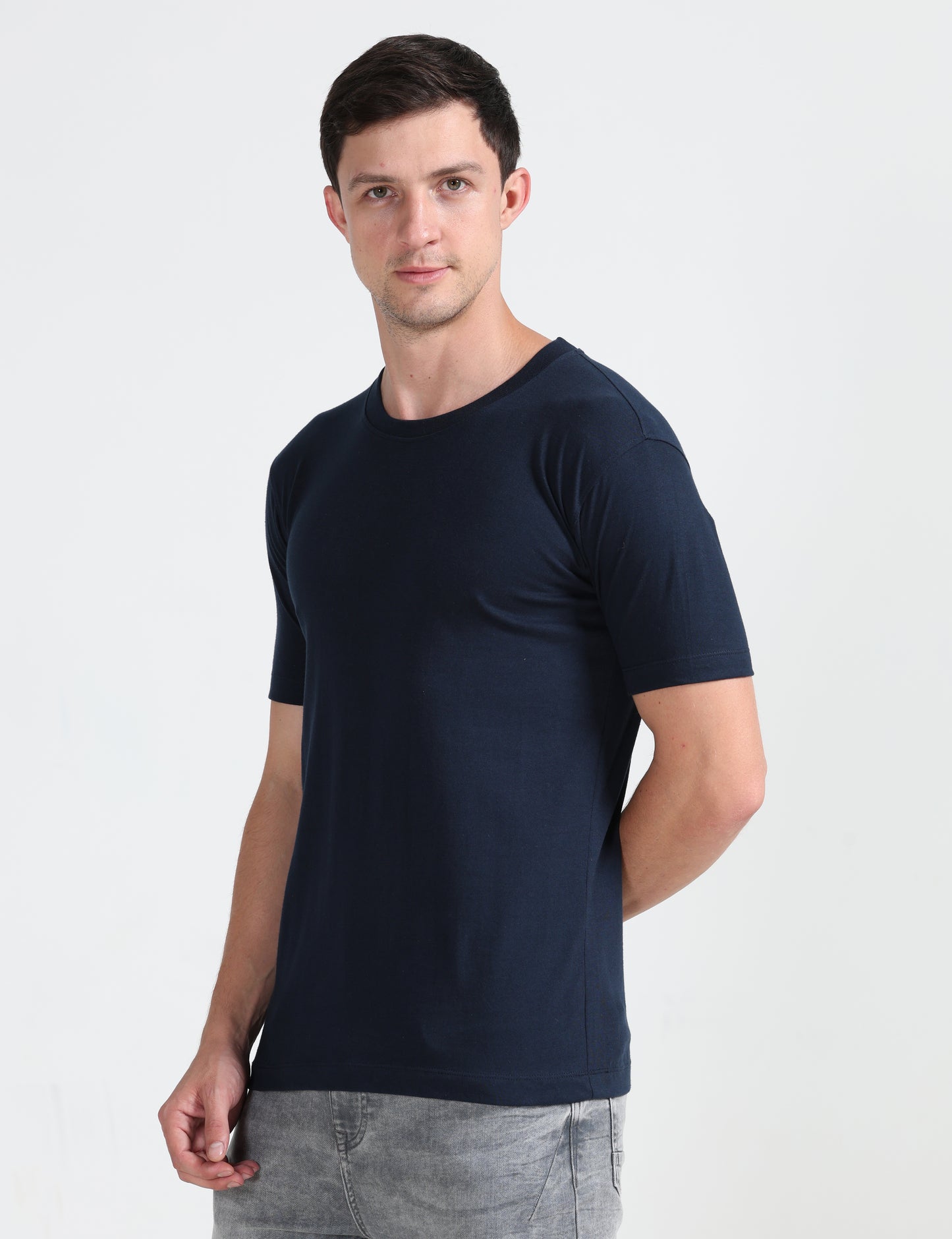 Organic Round Neck - Navy Blue