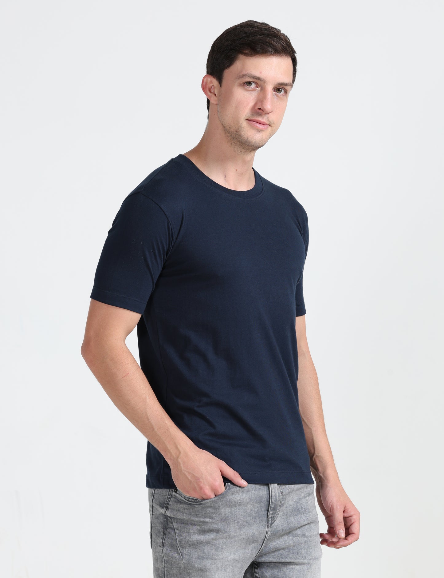 Organic Round Neck - Navy Blue