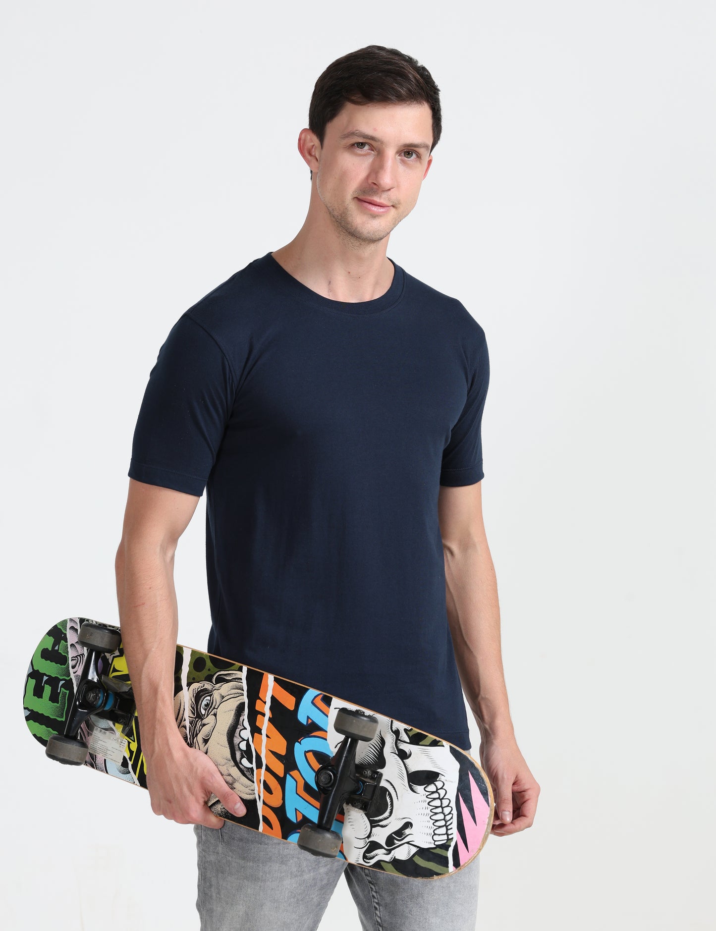 Organic Round Neck - Navy Blue